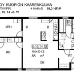 Vuokraa 4 makuuhuoneen asunto, 88 m² paikassa Kuopio