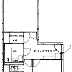 Vuokraa 2 makuuhuoneen asunto, 59 m² paikassa Lahti