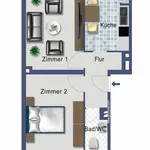 Miete 1 Schlafzimmer wohnung von 43 m² in Frankfurt