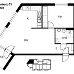 Vuokraa 2 makuuhuoneen asunto, 49 m² paikassa Jaakkola,