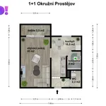 Pronajměte si 1 ložnic/e byt o rozloze 40 m² v Prostějov